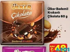 ÜLKER BADEMLİ KROKANLI ÇİKOLATA 60 G